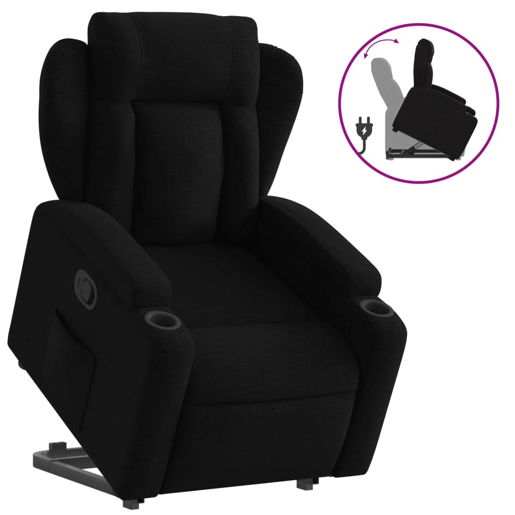 vidaXL Fauteuil inclinable noir tissu