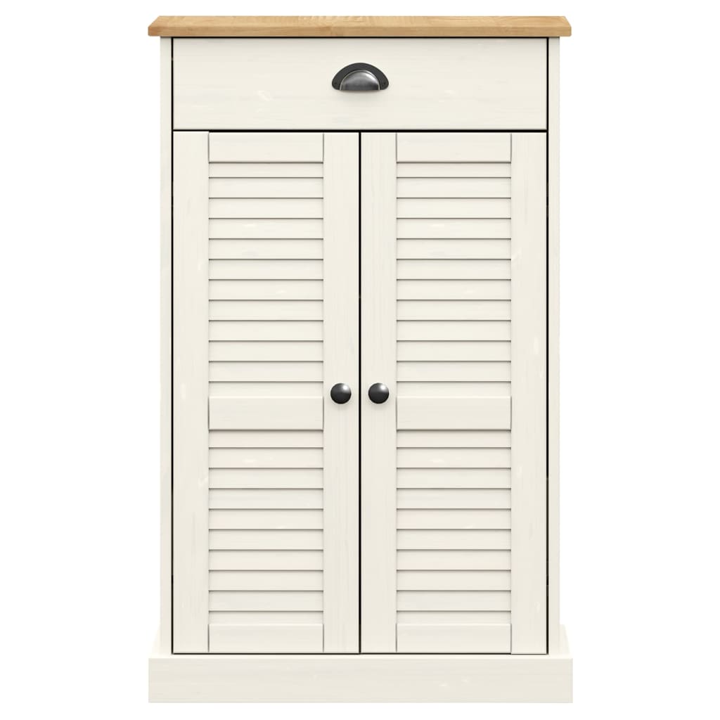 vidaXL Armoire à chaussures VIGO blanc 60x35x96 cm bois massif de pin