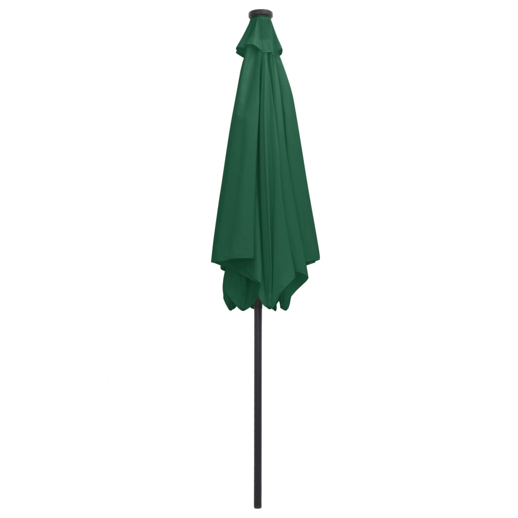 vidaXL Parasol de jardin avec lumières LED et mât en aluminium vert