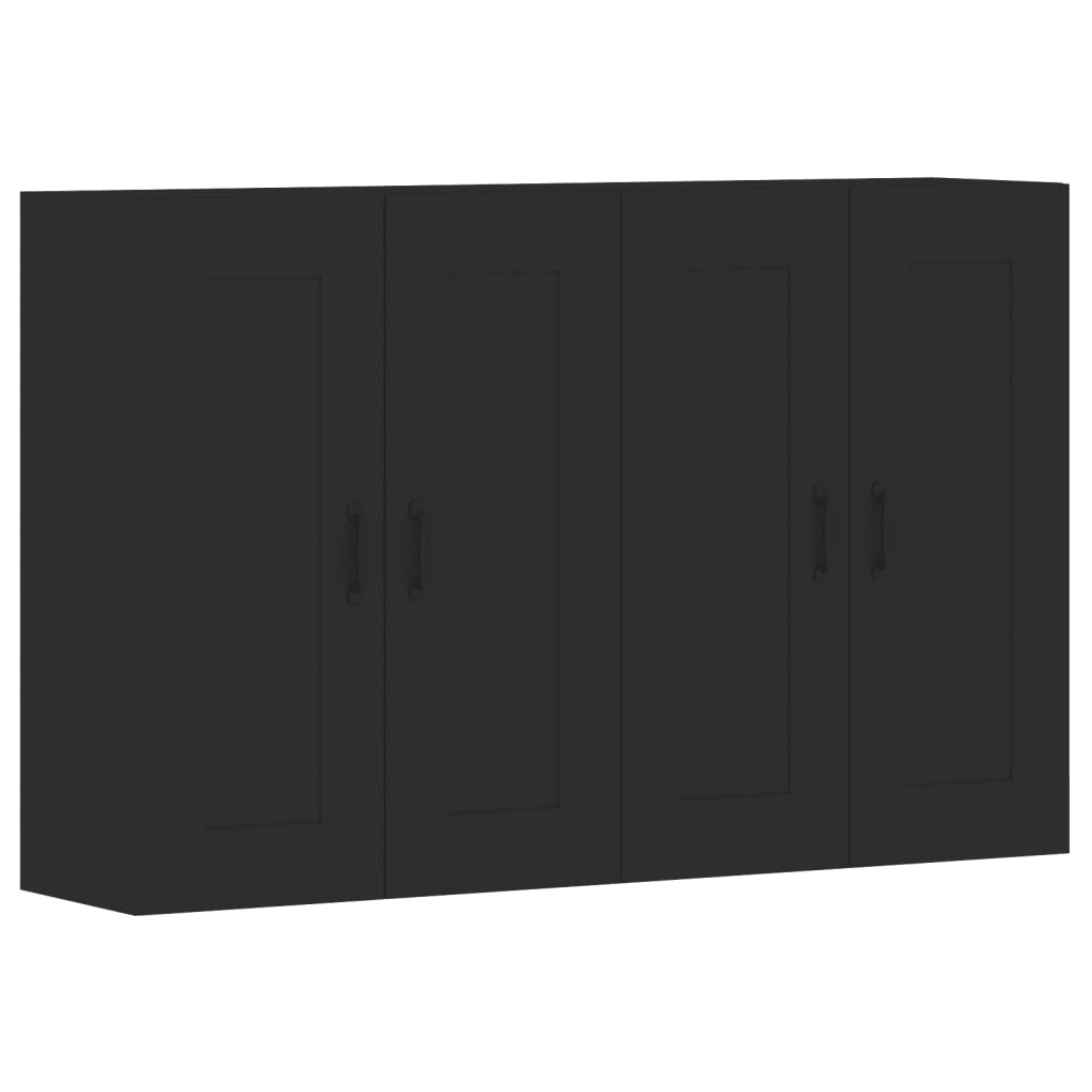 vidaXL Armoires murales 2 pcs noir bois d'ingénierie