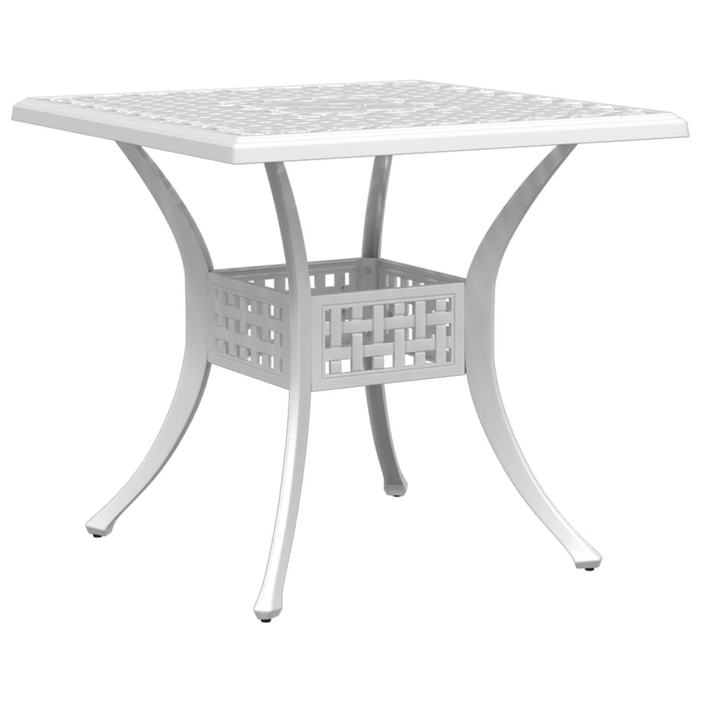 vidaXL Table de jardin blanc 80x80x75 cm aluminium coulé