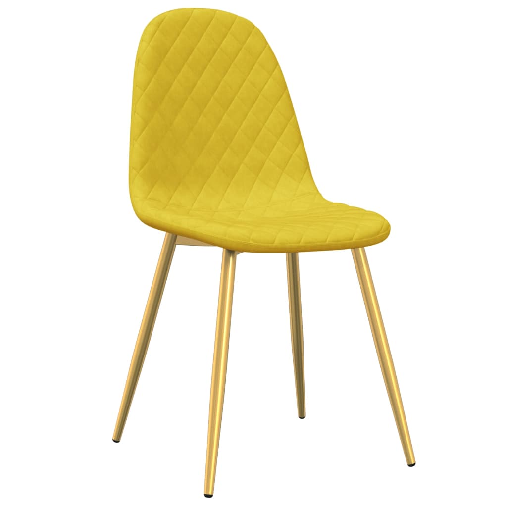 vidaXL Chaises à manger lot de 2 Jaune moutarde Velours