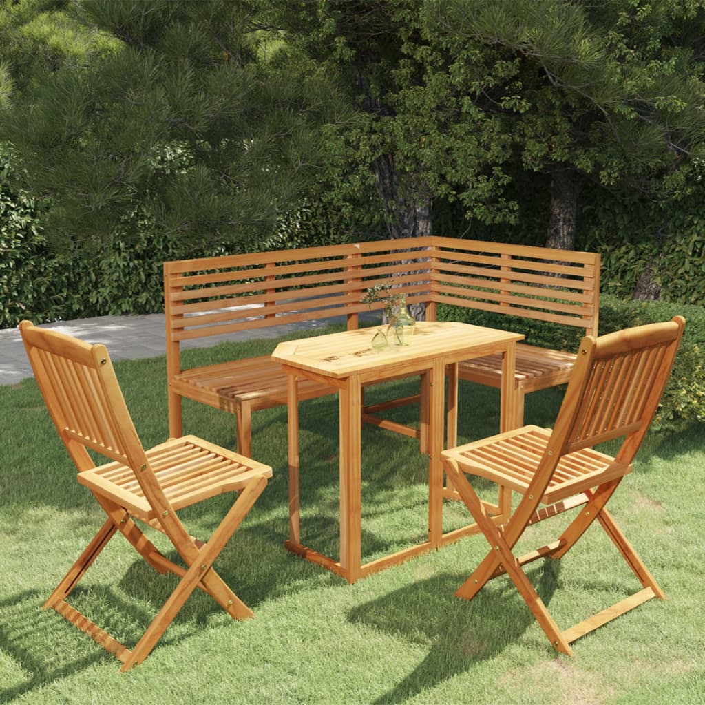 vidaXL Ensemble de bistro 4 pcs Bois d'acacia solide