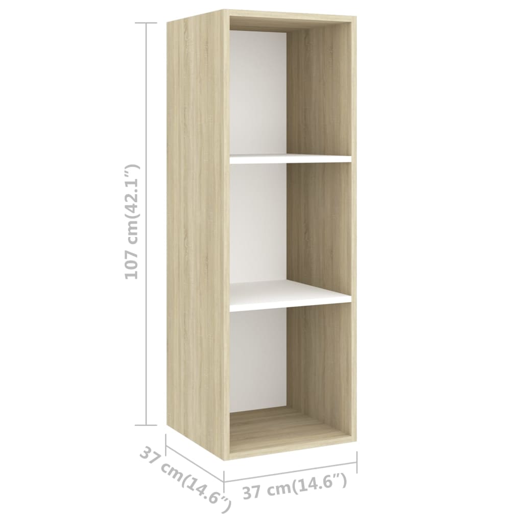 vidaXL Ensemble de meubles TV 3pcs Blanc chêne sonoma Bois ingénierie