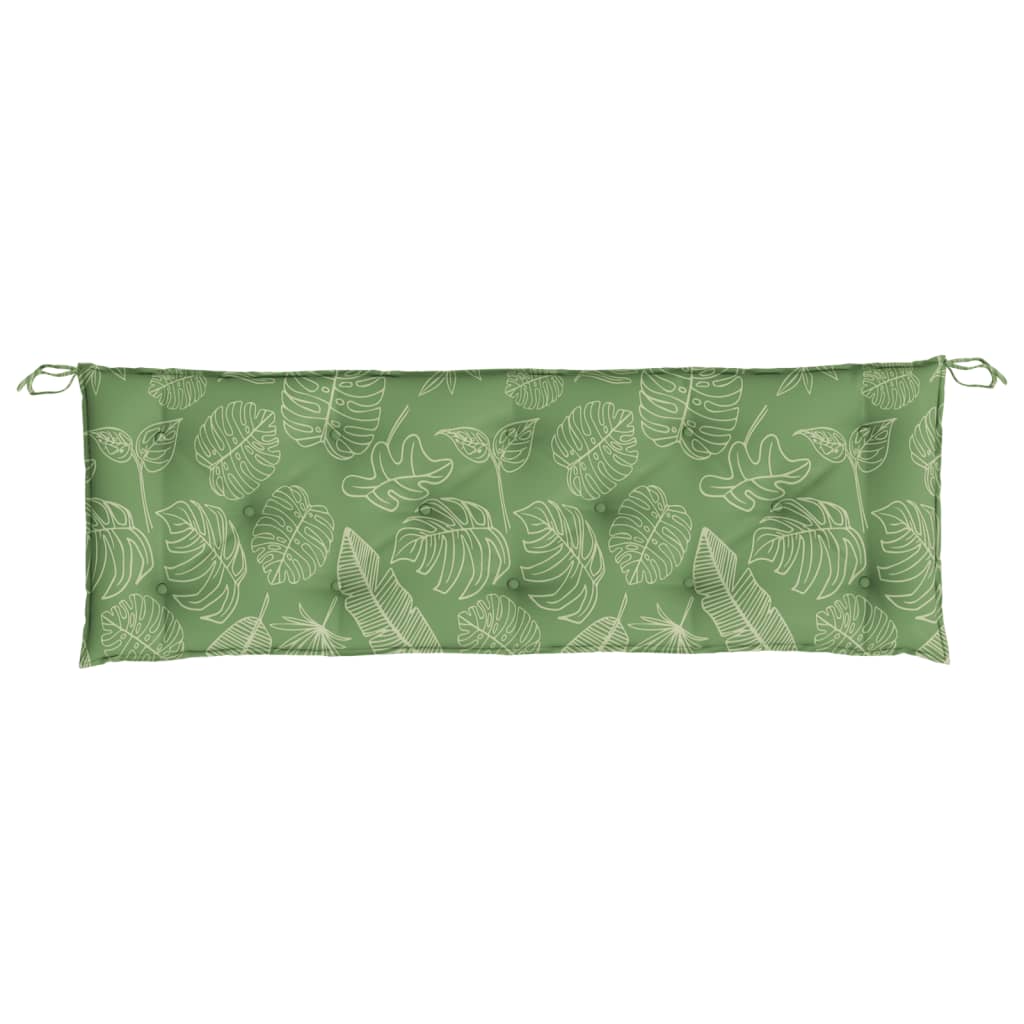 vidaXL Coussin de banc de jardin motif de feuilles 150x50x7 cm