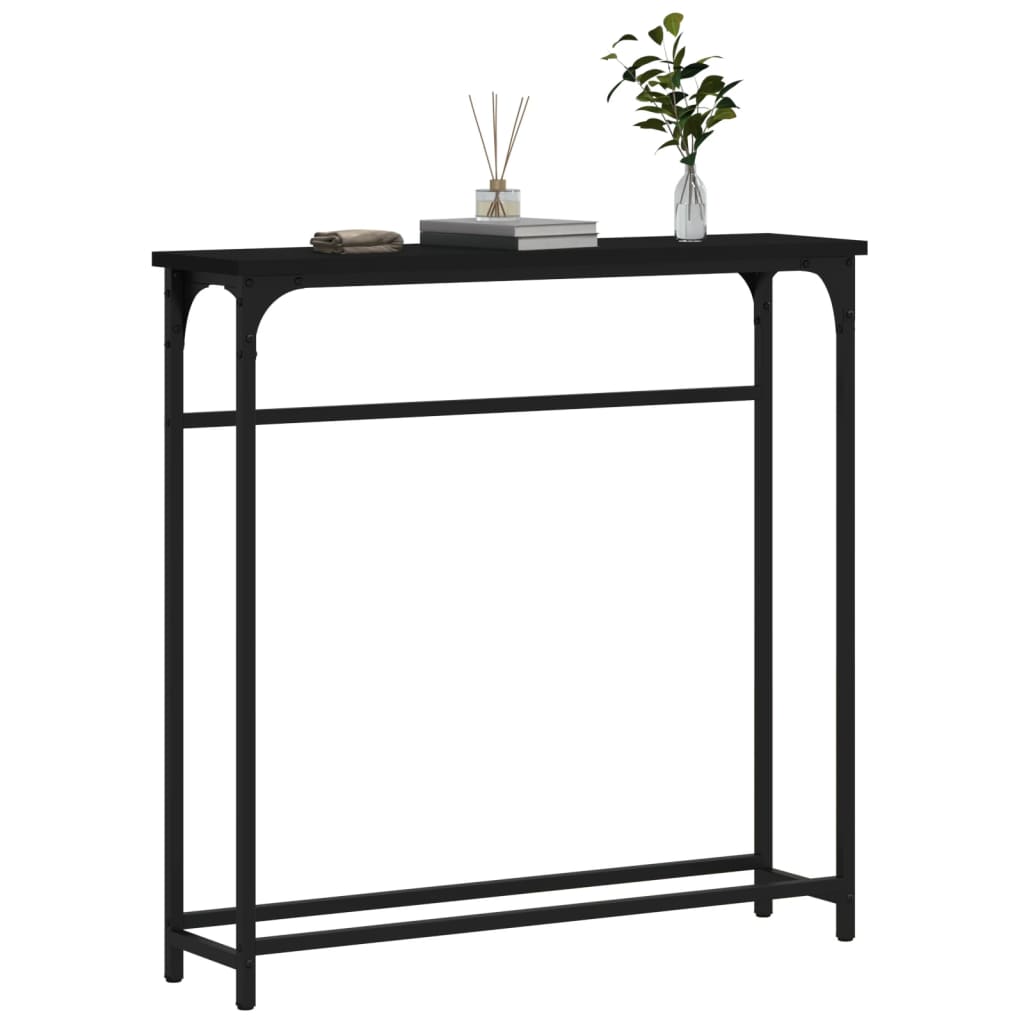 vidaXL Table console noir 75x19,5x75 cm bois d'ingénierie
