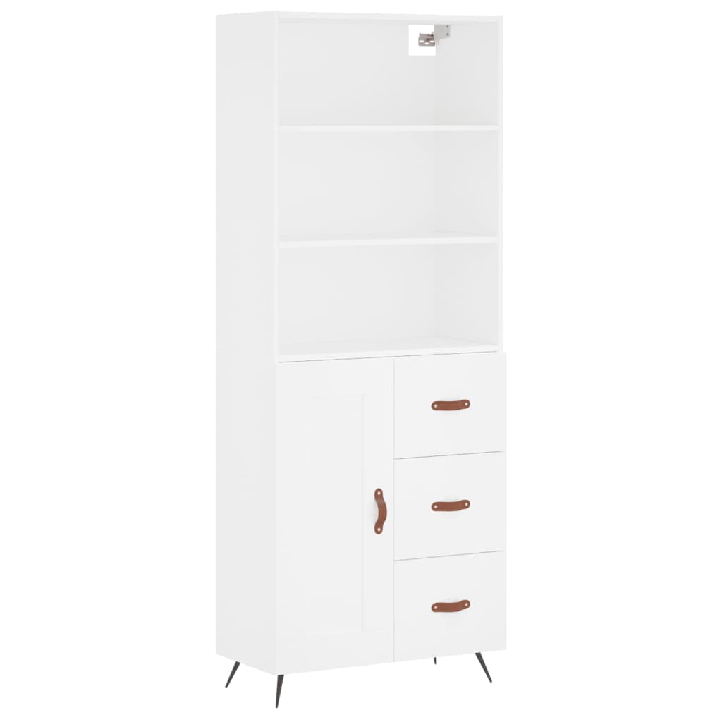 vidaXL Buffet haut Blanc 69,5x34x180 cm Bois d'ingénierie