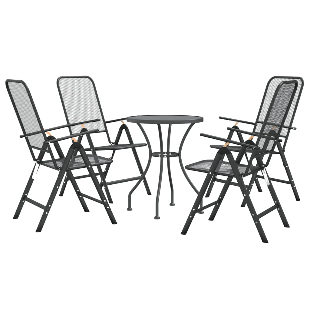 vidaXL Ensemble à manger de jardin 5 pcs Maille Métal Anthracite