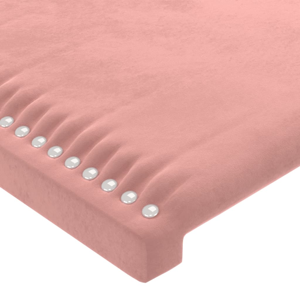 vidaXL Tête de lit à LED Rose 100x5x118/128 cm Velours