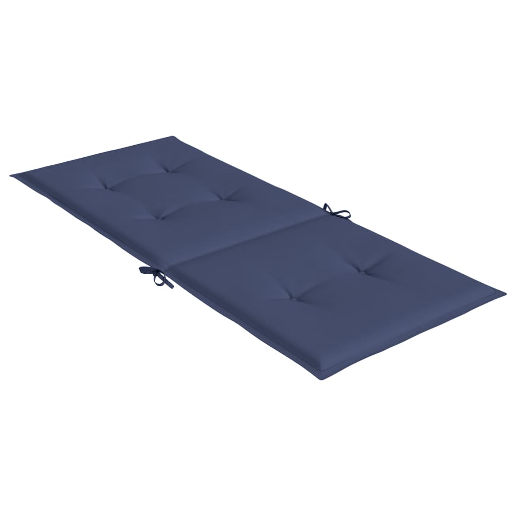 vidaXL Coussins de chaise à dossier haut lot de 2 bleu marine tissu