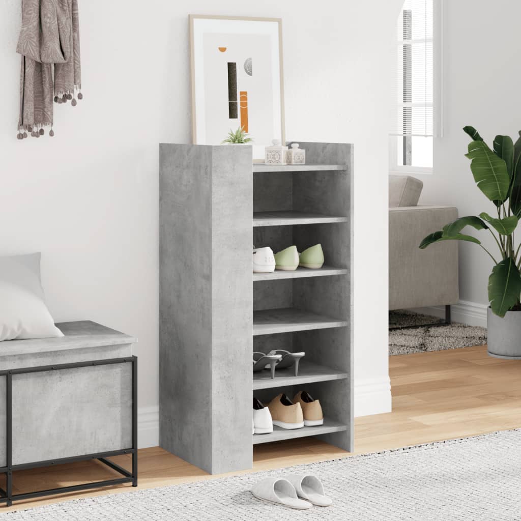 vidaXL Armoire à chaussures gris béton 52x37,5x100cm bois d'ingénierie