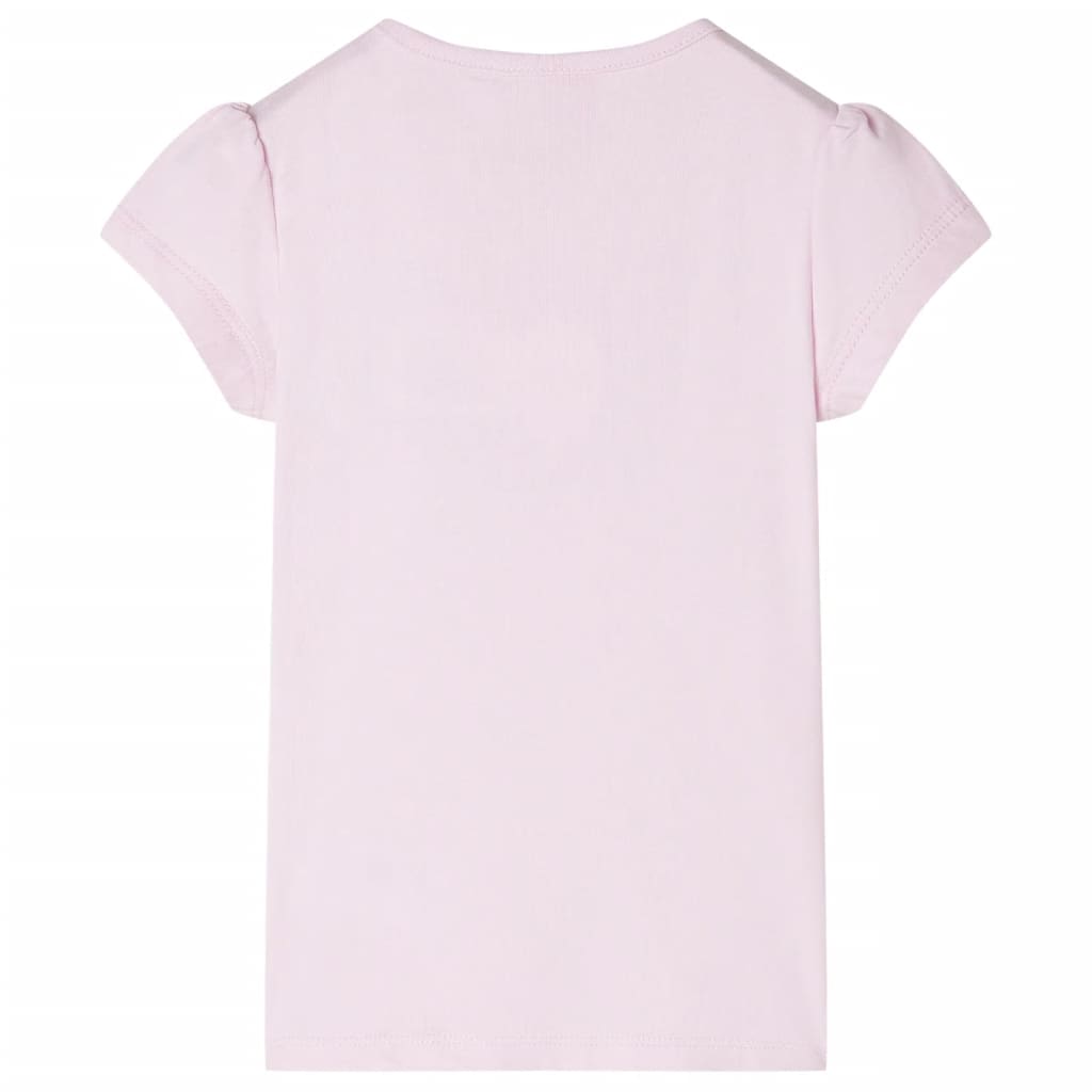 T-shirt pour enfants à mancherons rose pâle 140
