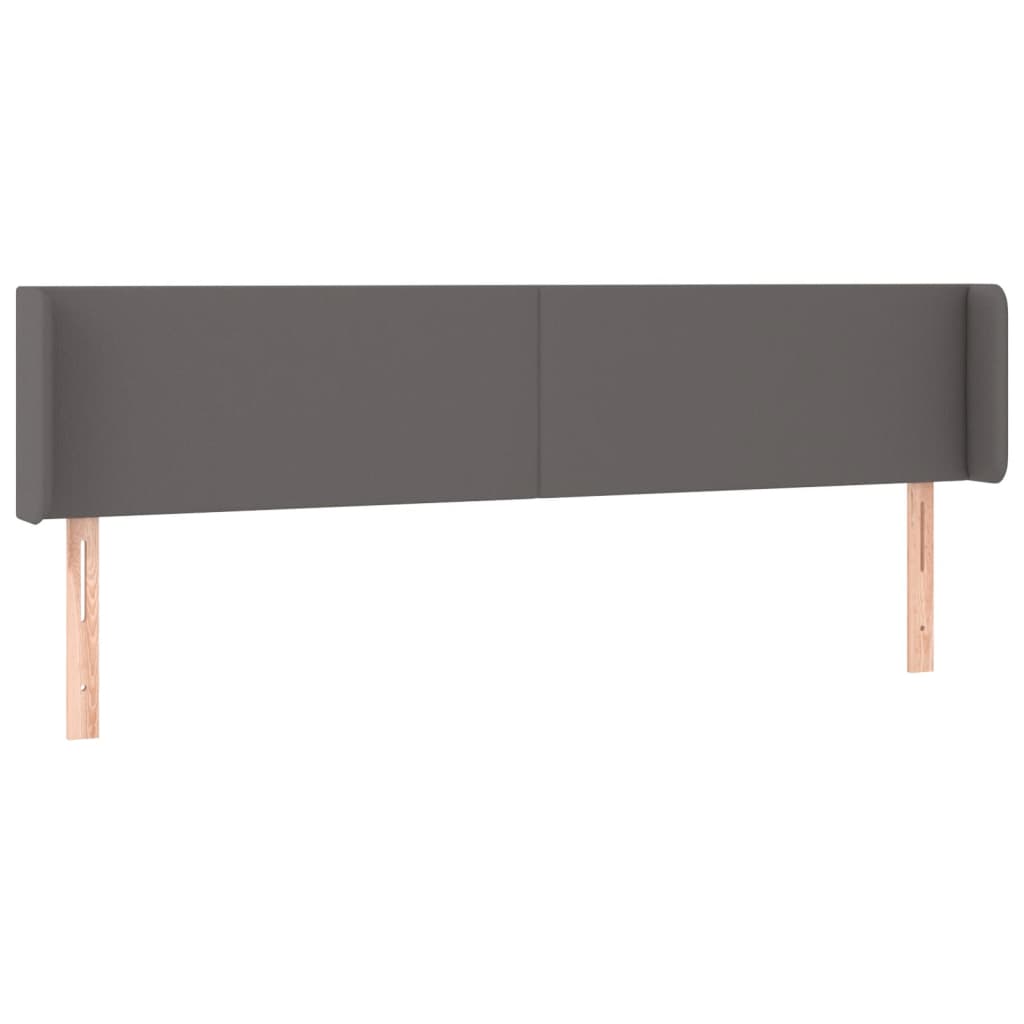 vidaXL Tête de lit avec oreilles Gris 203x16x78/88 cm Similicuir