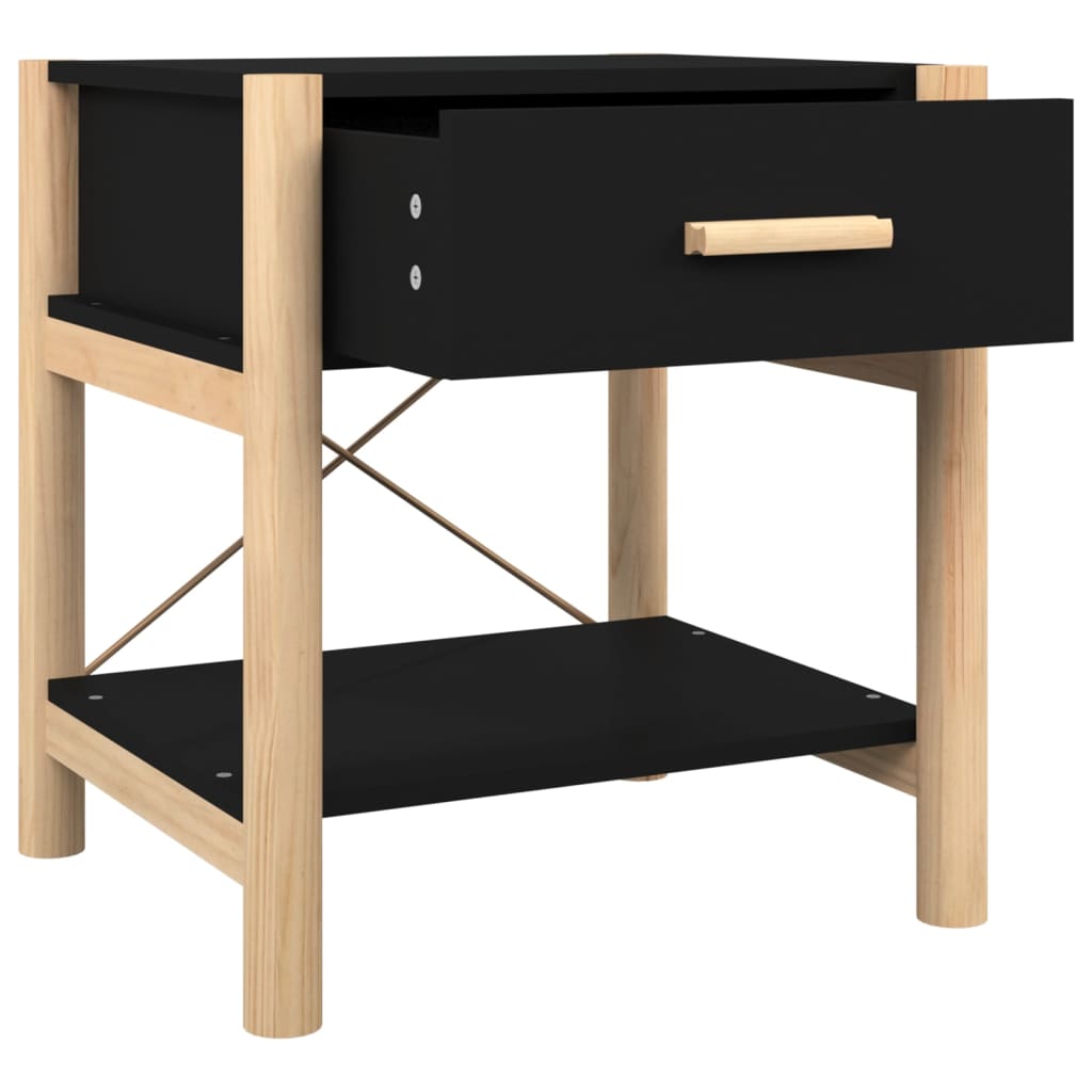 vidaXL Tables de chevet 2 pcs Noir 42x38x45 cm Bois d’ingénierie