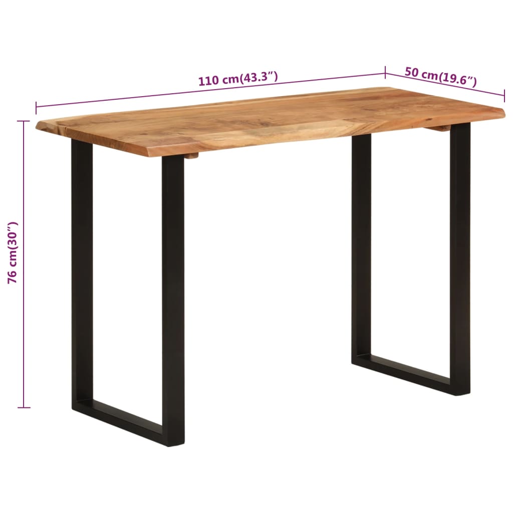 vidaXL Table à dîner 110x50x76 cm Bois d'acacia solide