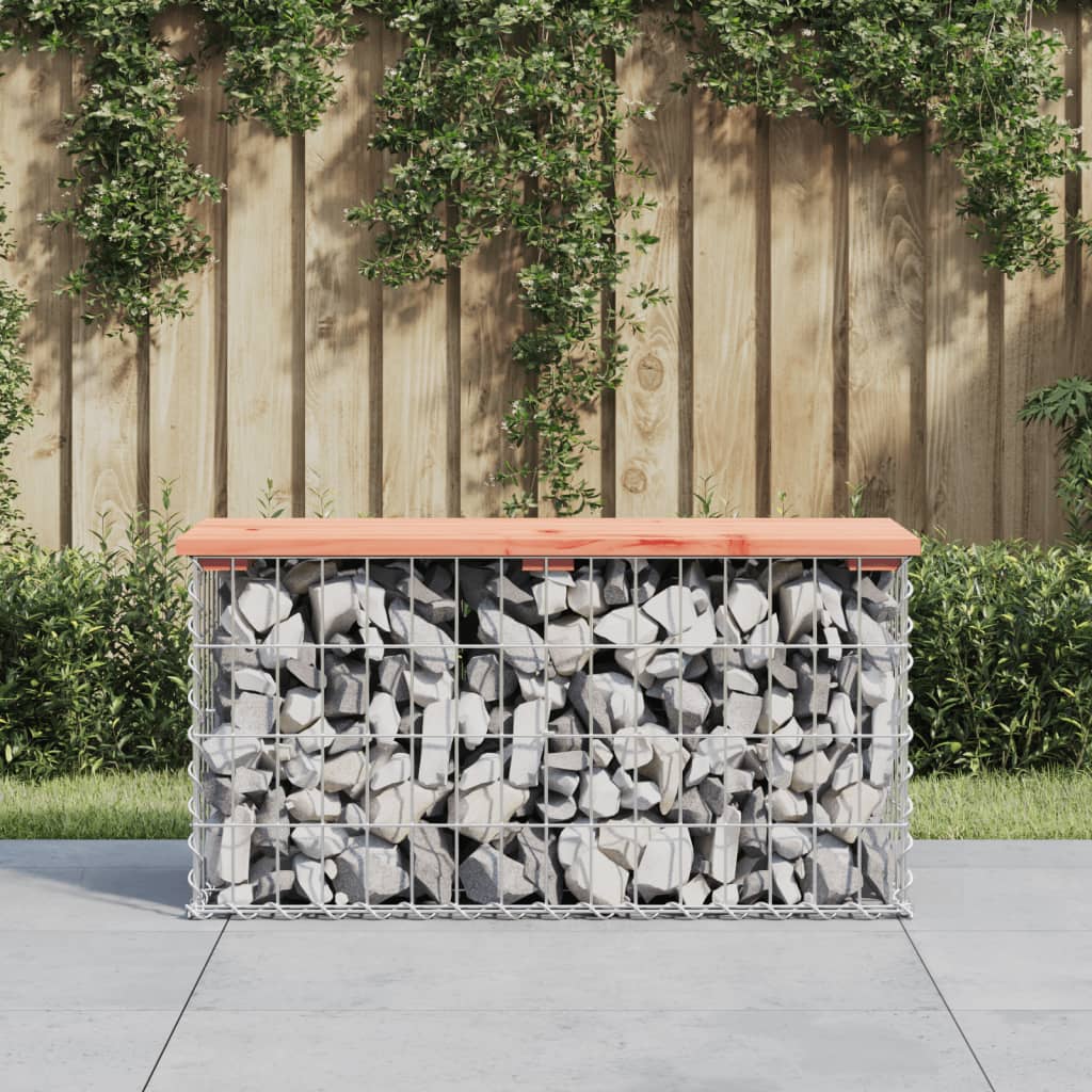 vidaXL Banc jardin design gabion 83x31,5x42 cm bois massif de douglas