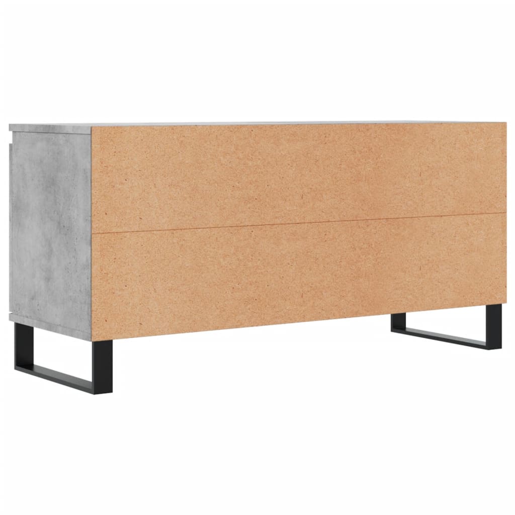 vidaXL Meuble TV gris béton 104x35x50 cm bois d'ingénierie