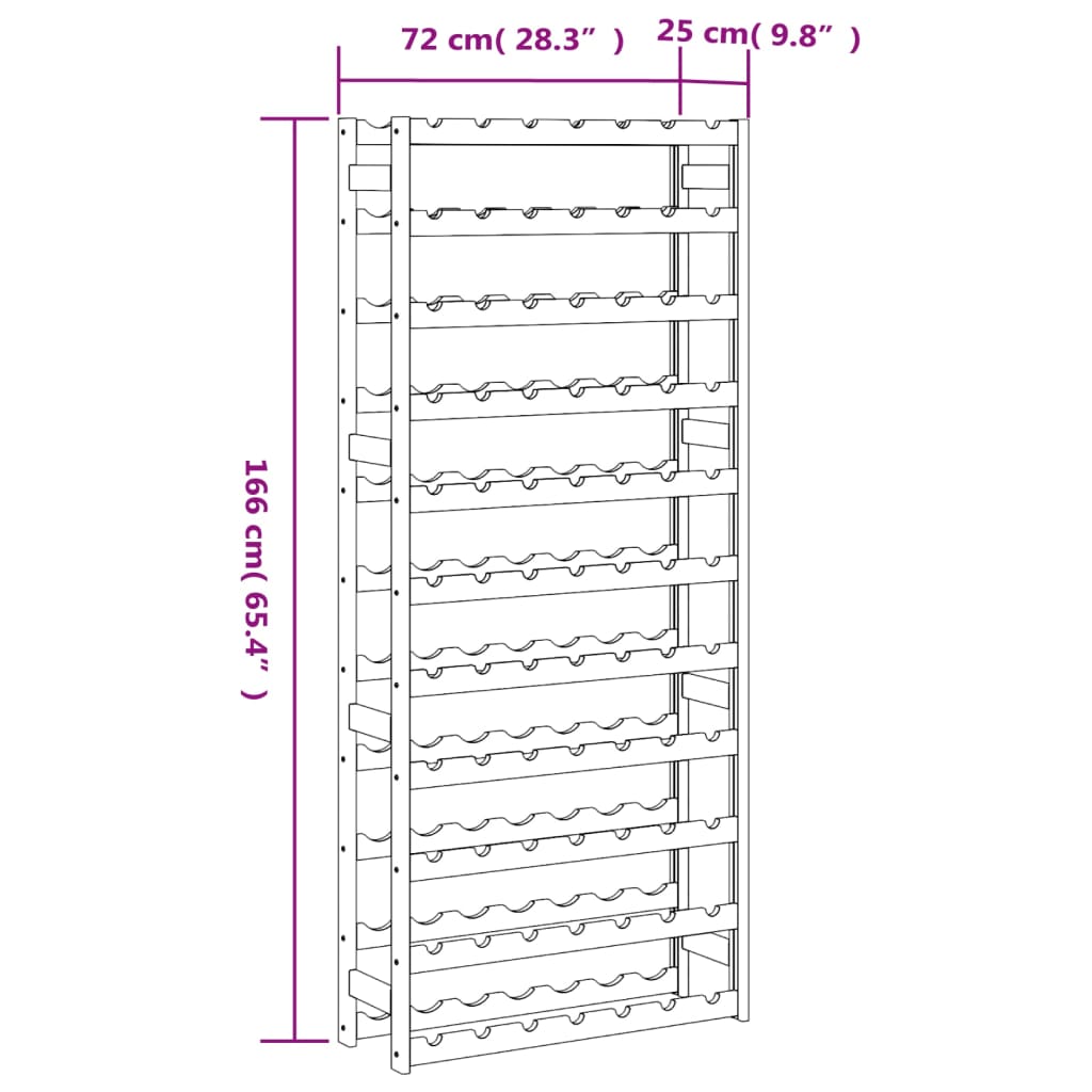 vidaXL Casier à bouteilles pour 77 bouteilles gris bois pin solide