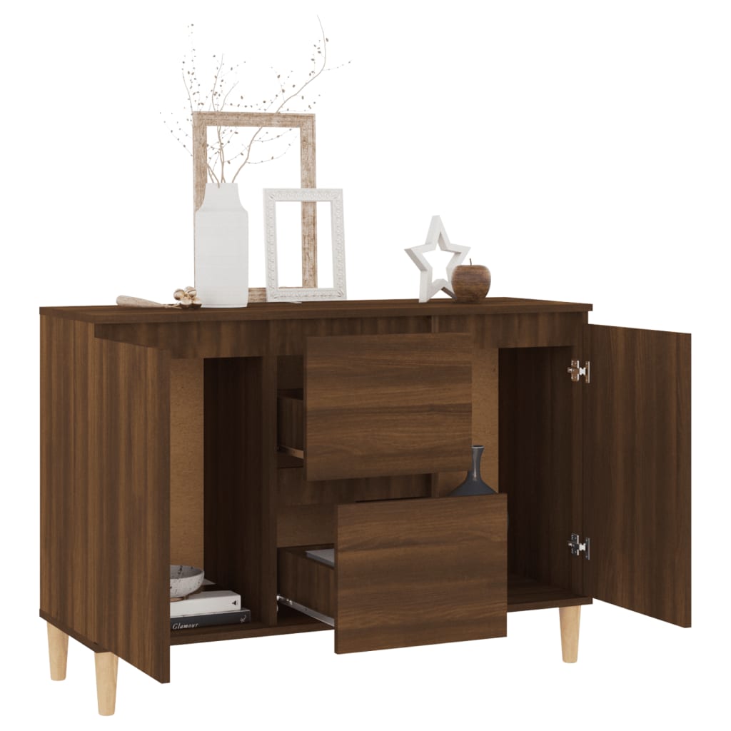 vidaXL Buffet Chêne marron 101x35x70 cm Bois d'ingénierie