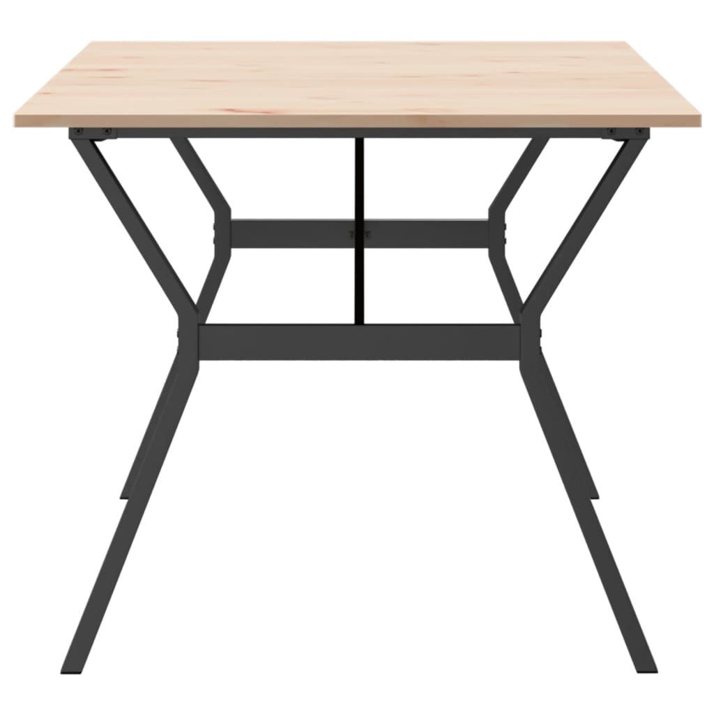 vidaXL Table à manger cadre en Y 180x90x75 cm bois de pin massif fonte