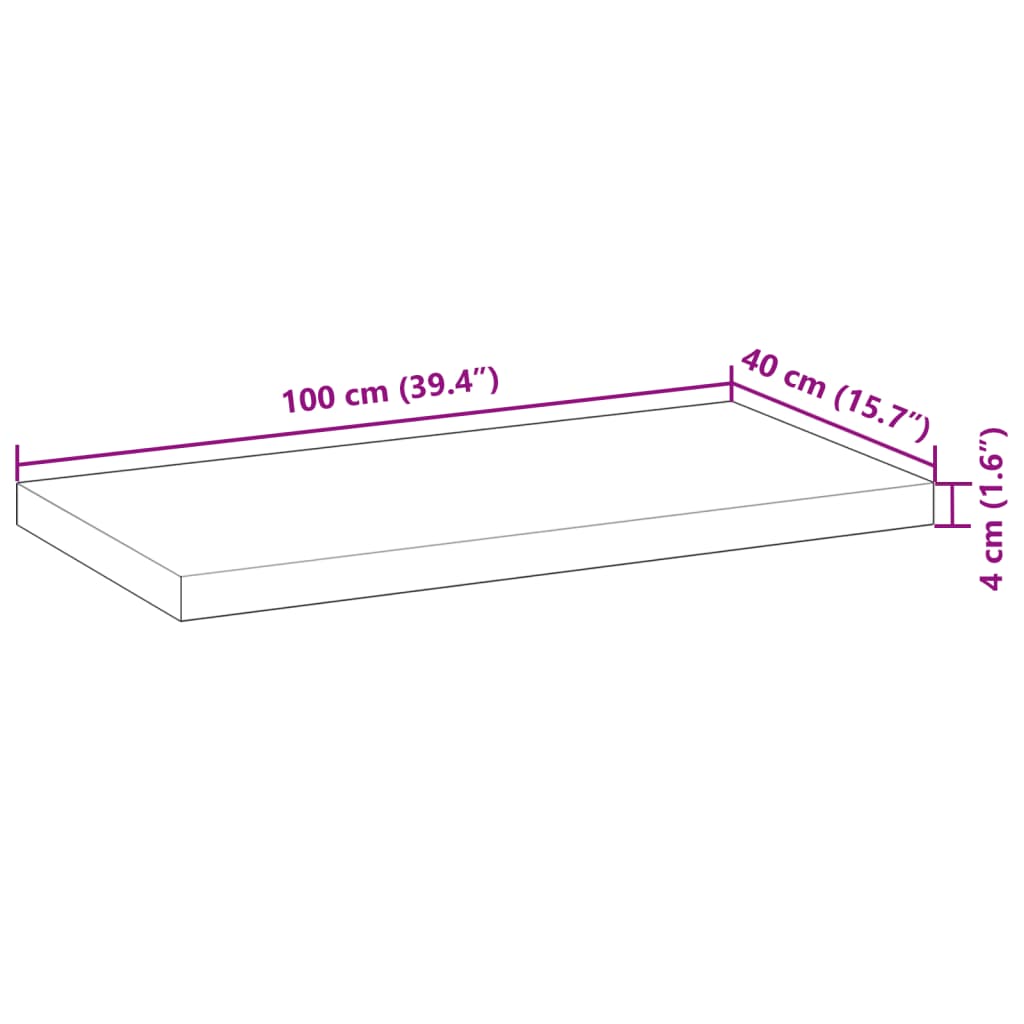 vidaXL Dessus de meuble de salle de bain non traité bois d'acacia