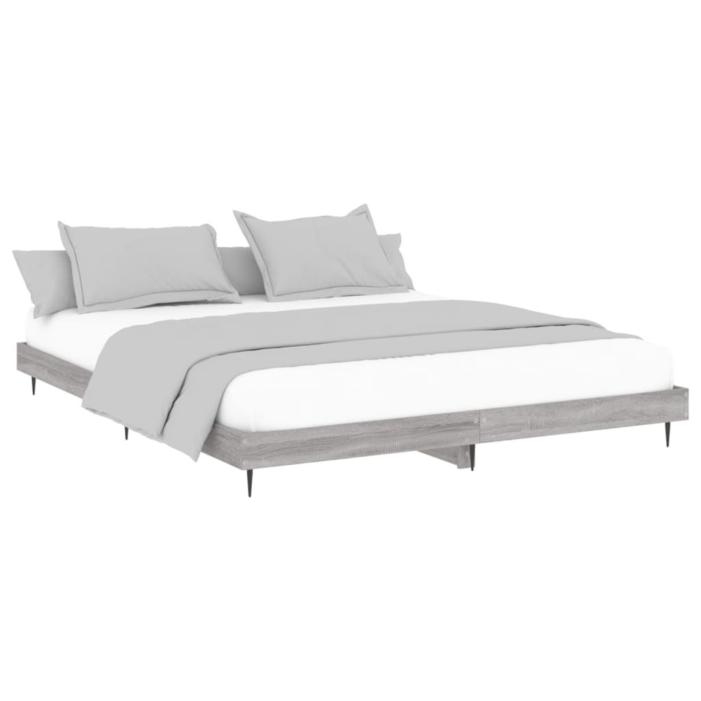 vidaXL Cadre de lit sans matelas sonoma gris 140x200 cm