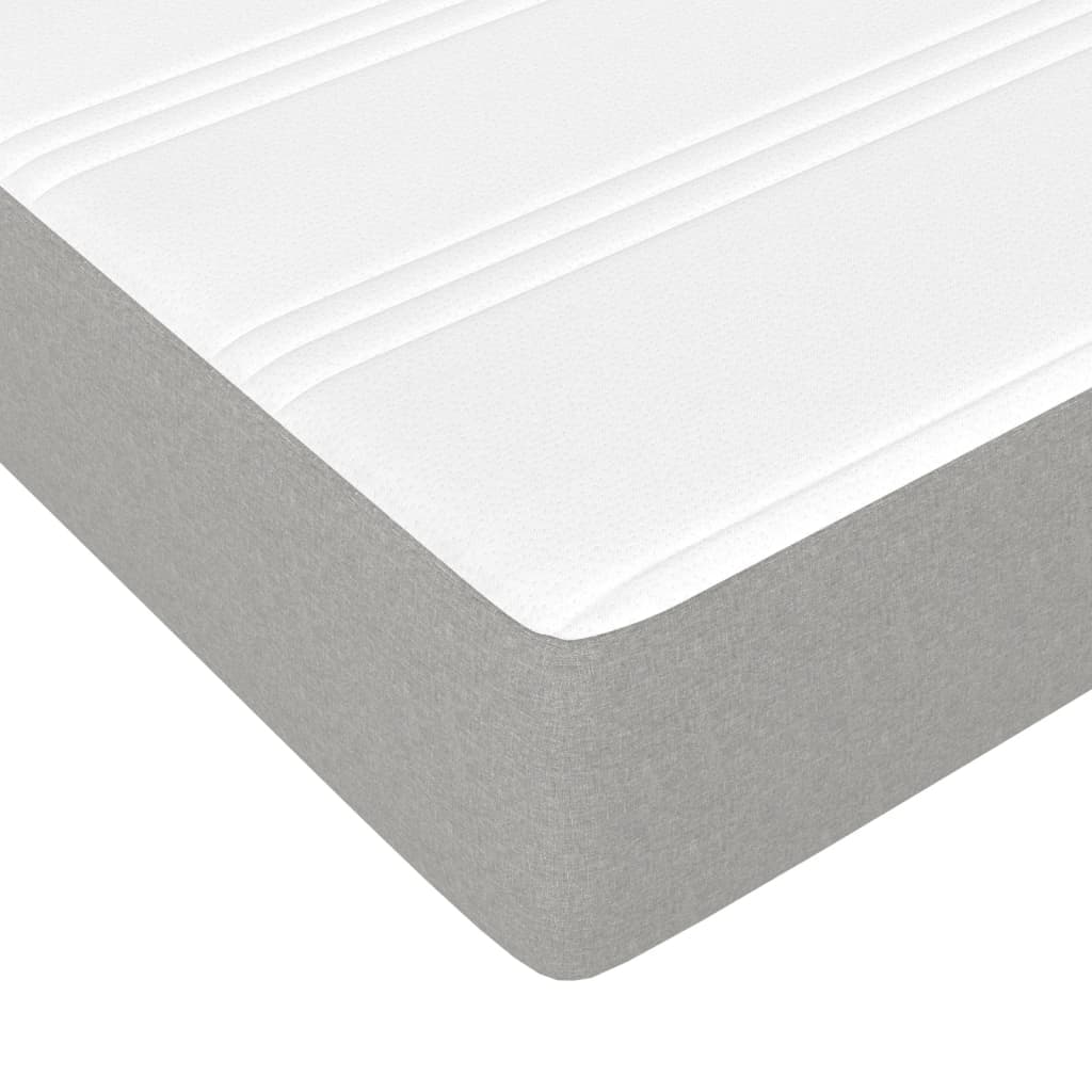 vidaXL Sommier à lattes de lit avec matelas Gris clair 140x190cm Tissu