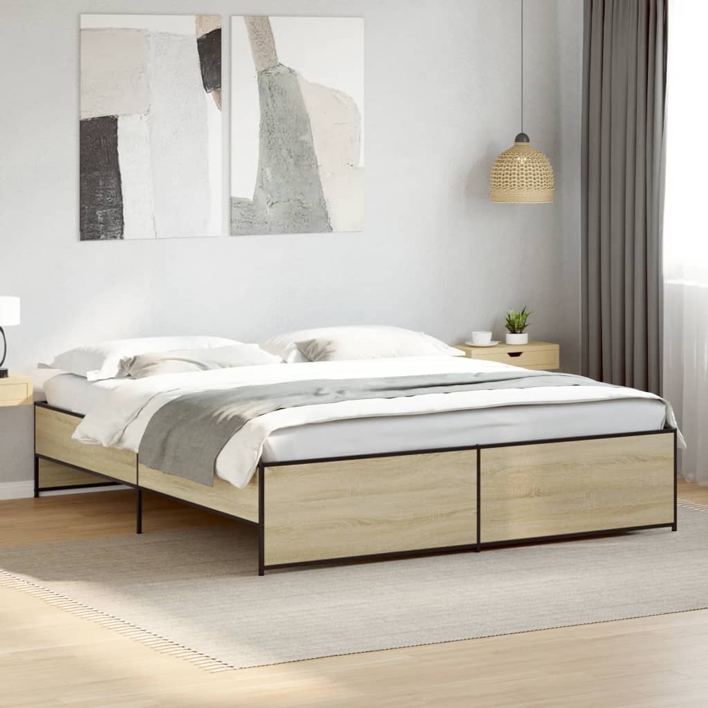 vidaXL Cadre de lit sans matelas chêne sonoma 180x200 cm