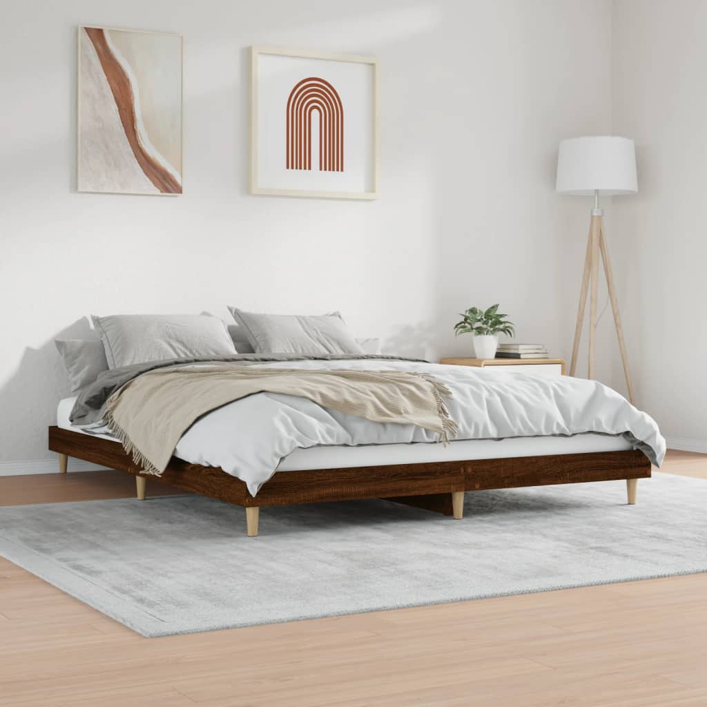 vidaXL Cadre de lit sans matelas chêne marron 140x200 cm