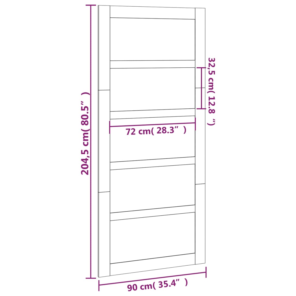 vidaXL Porte de grange 90x1,8x204,5 cm Bois massif de pin