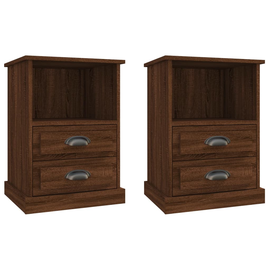 vidaXL Tables de chevet 2 pcs chêne marron 43x36x60 cm