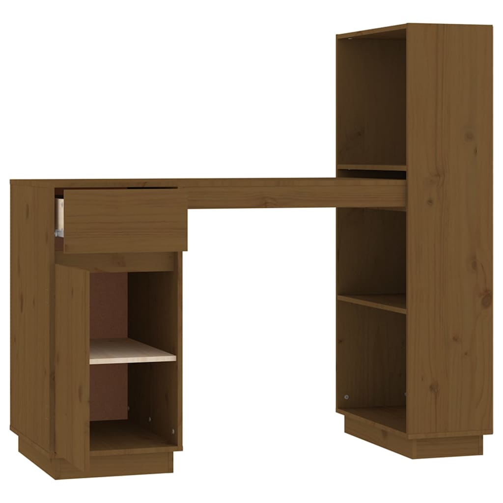 vidaXL Bureau Marron miel 110x53x117 cm Bois massif de pin