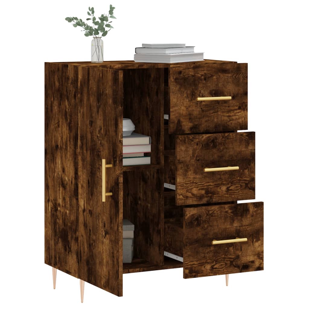 vidaXL Buffet chêne fumé 69,5x34x90 cm bois d'ingénierie