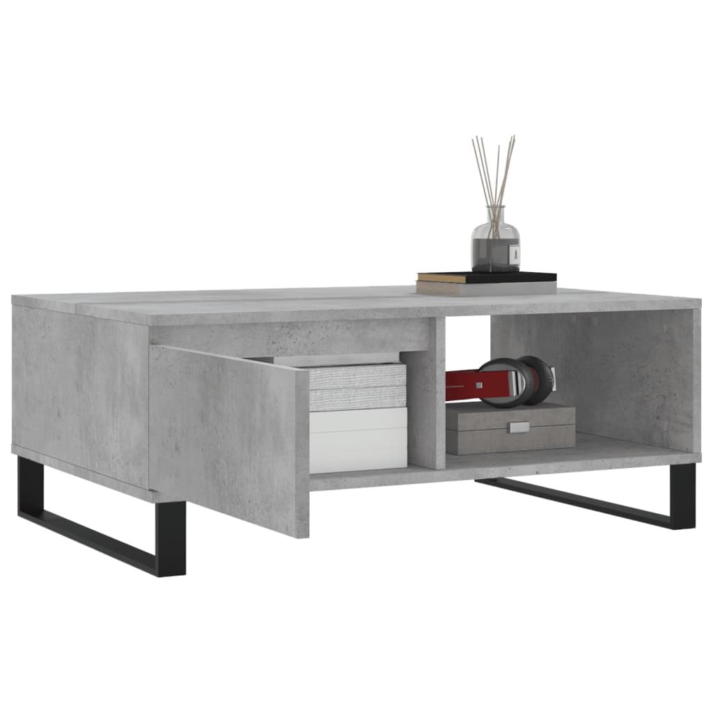 vidaXL Table basse gris béton 90x60x35 cm bois d'ingénierie