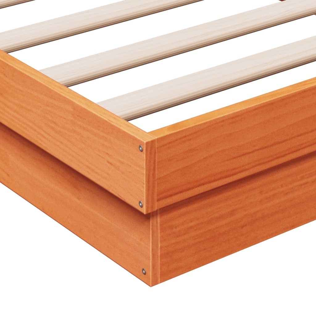 vidaXL Cadre de lit à LED sans matelas 75x190 cm bois massif