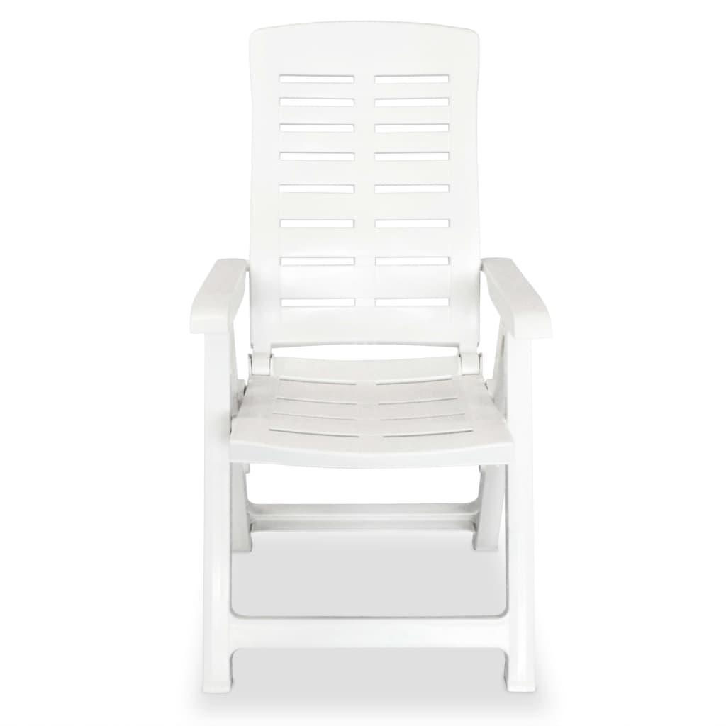 vidaXL Chaises inclinables de jardin lot de 4 Plastique Blanc