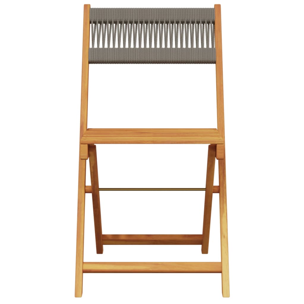 vidaXL Chaises de bistrot lot de 2 gris bois d'acacia et corde