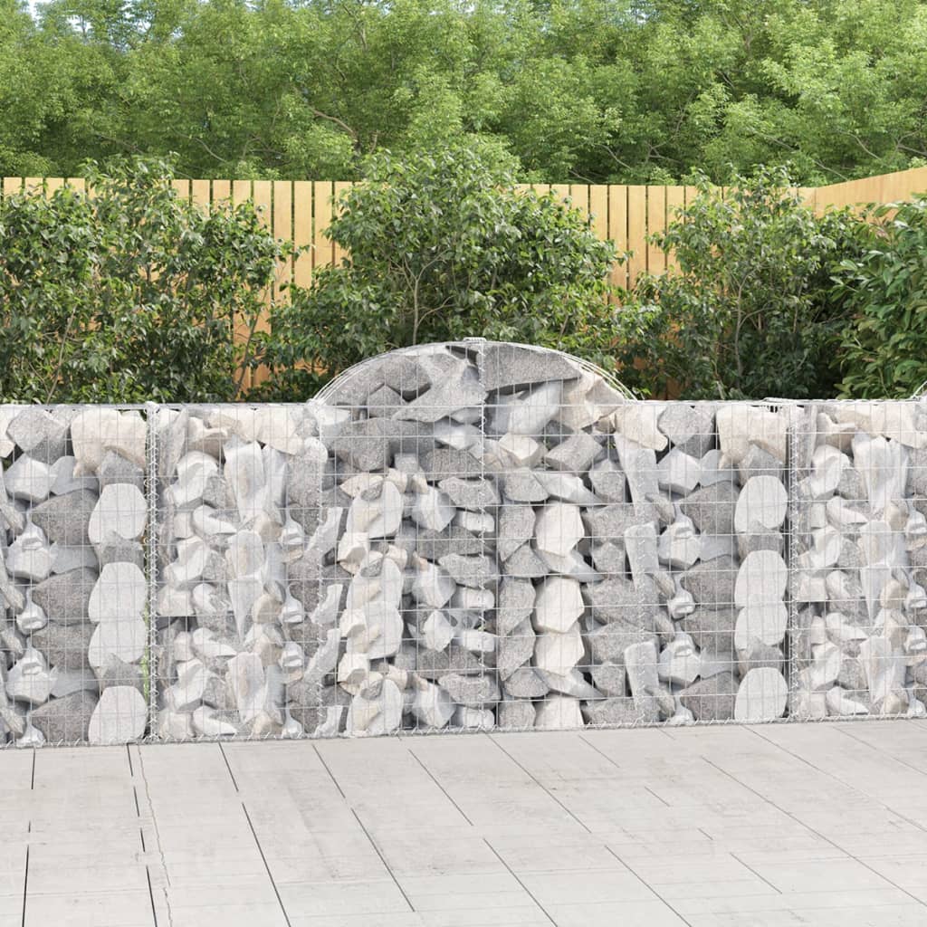 vidaXL Paniers à gabions arqués 13 pcs 200x30x100/120 cm Fer galvanisé