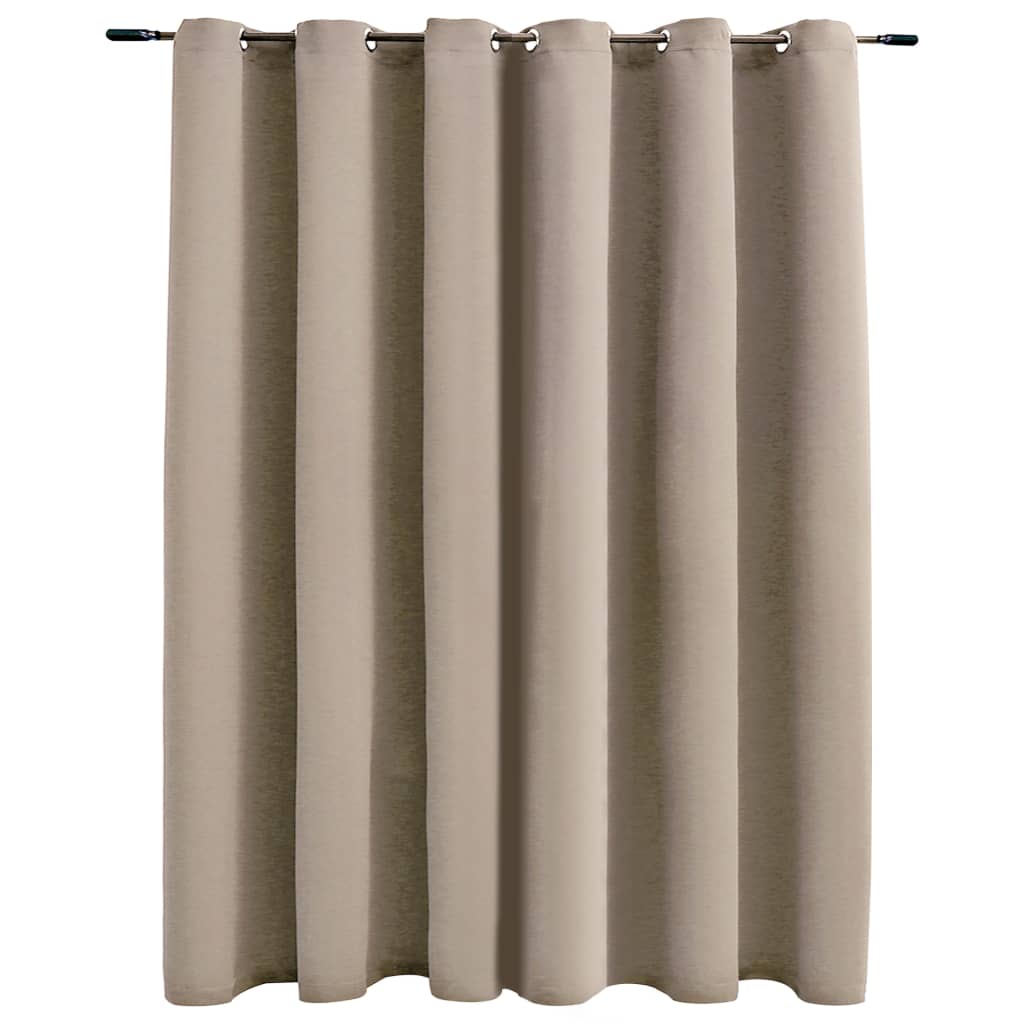 vidaXL Rideau occultant avec anneaux en métal Beige 290x245 cm