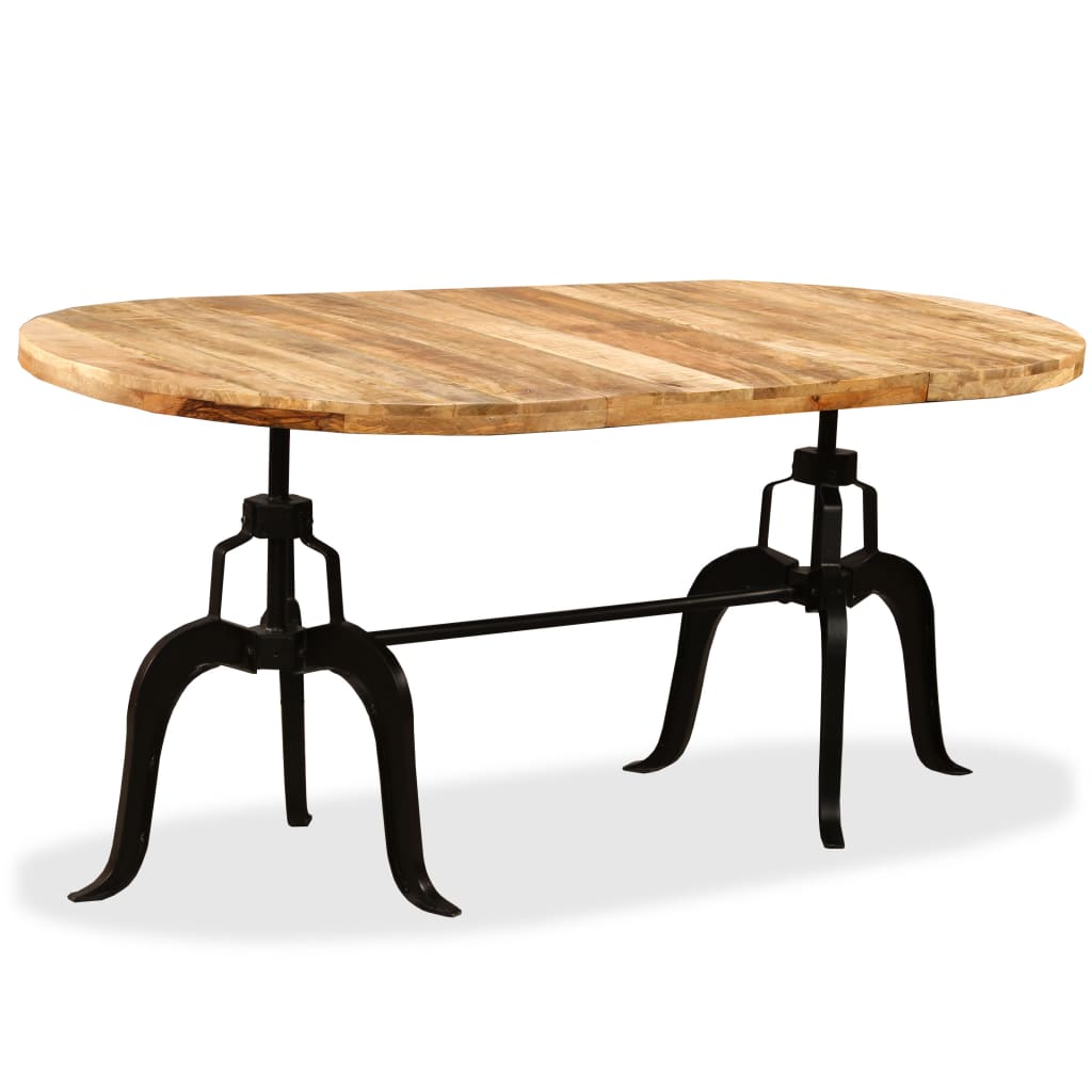 vidaXL Table à manger Bois de manguier massif et acier 180 cm