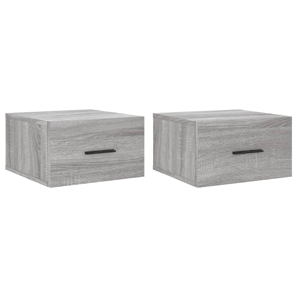 vidaXL Tables de chevet murales 2 pcs sonoma gris 35x35x20 cm