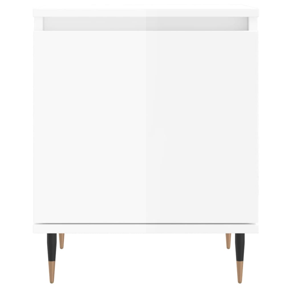 vidaXL Tables de chevet 2pcs blanc brillant 40x30x50cm bois ingénierie
