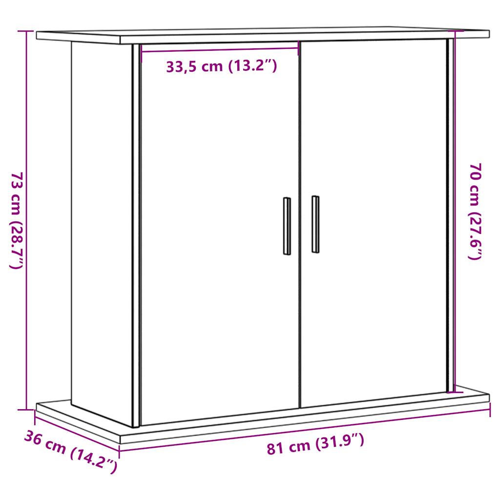 vidaXL Support pour aquarium vieux bois 81x36x73 cm bois d'ingénierie