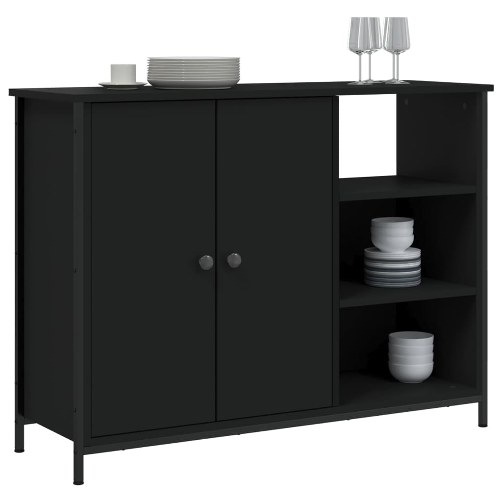 vidaXL Buffet noir 100x33x75 cm bois d'ingénierie