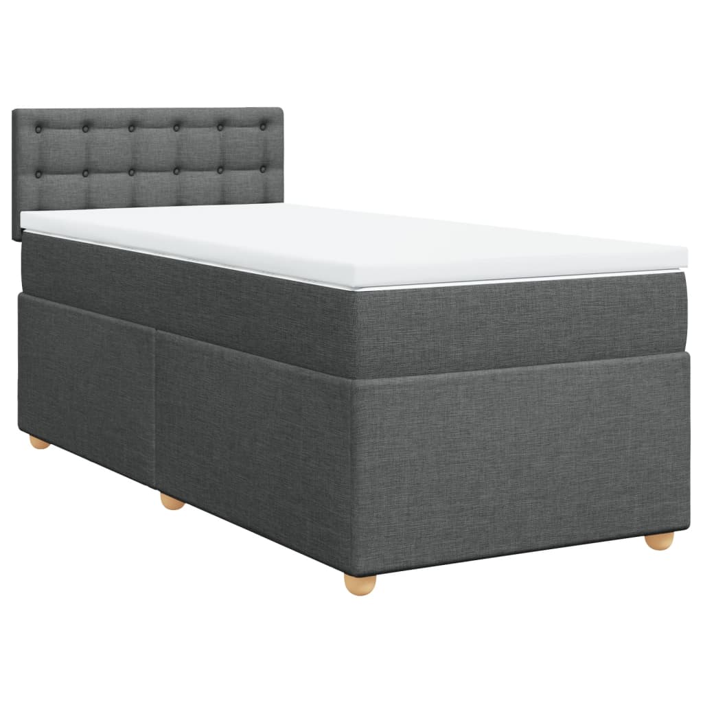 vidaXL Sommier à lattes de lit et matelas Gris foncé 90x190 cm Tissu