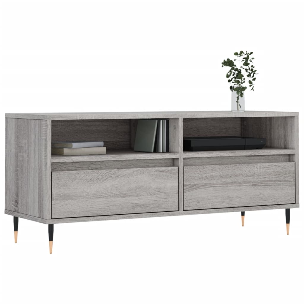 vidaXL Meuble TV sonoma gris 100x34,5x44,5 cm bois d'ingénierie