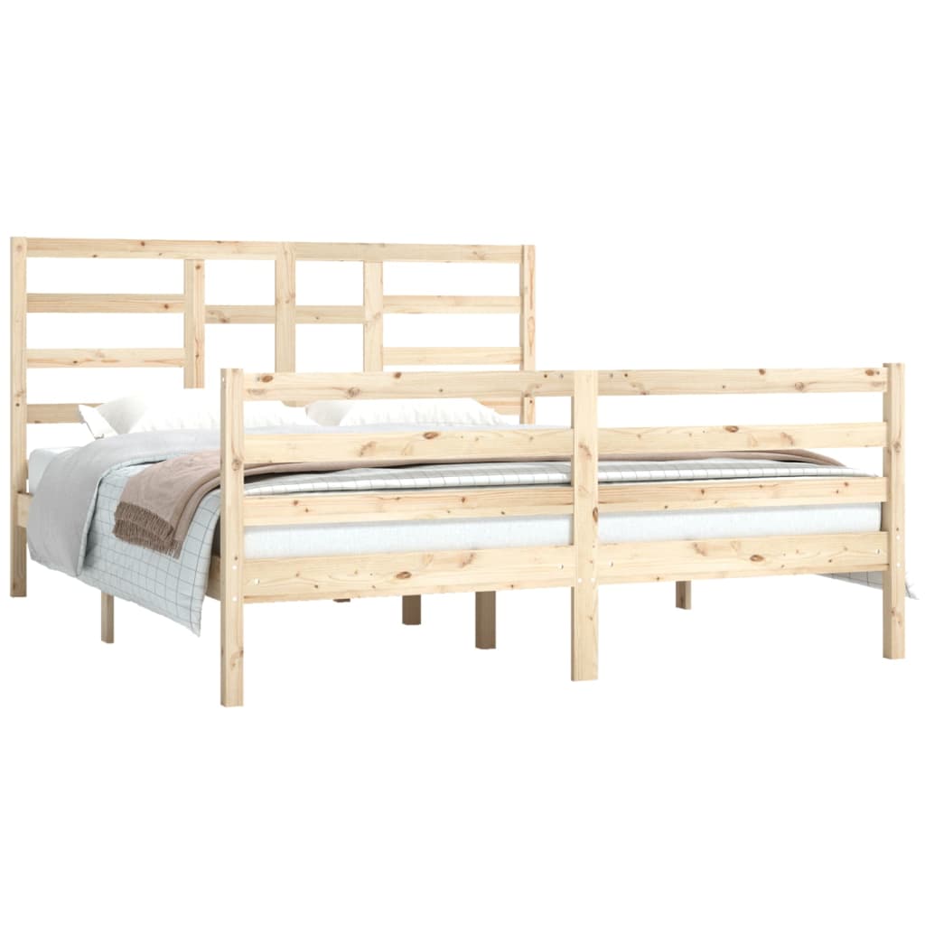 vidaXL Cadre de lit sans matelas bois massif 160x200 cm