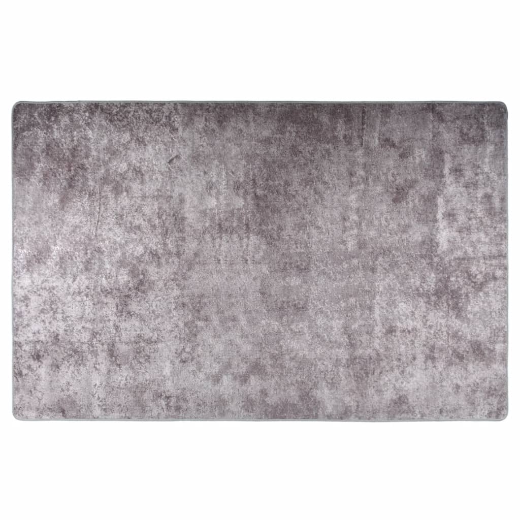 vidaXL Tapis lavable antidérapant 80x150 cm Gris