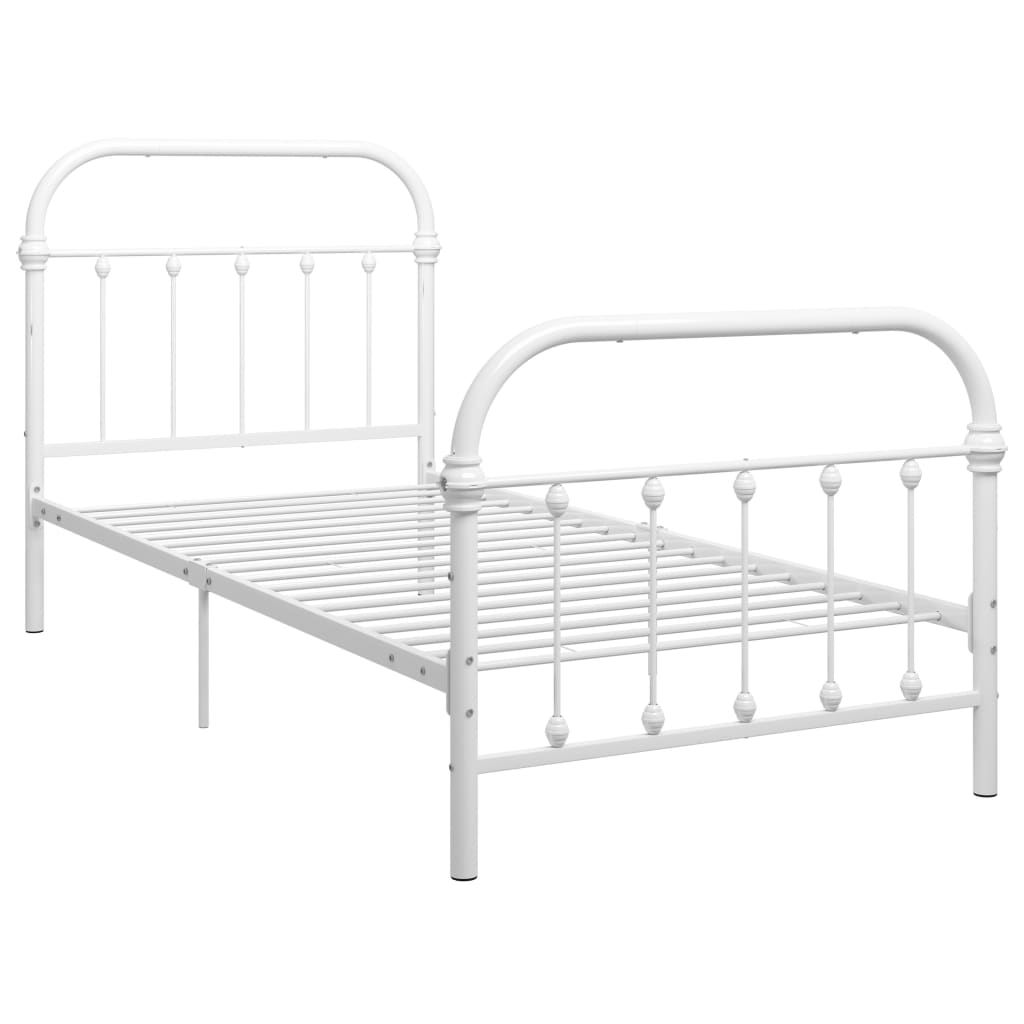 vidaXL Cadre de lit sans matelas blanc métal 100x200 cm