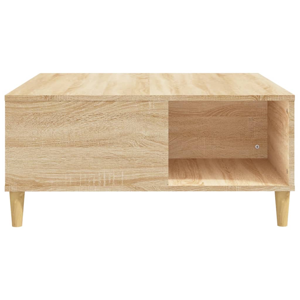 vidaXL Table basse chêne sonoma 80x80x36,5 cm bois d'ingénierie